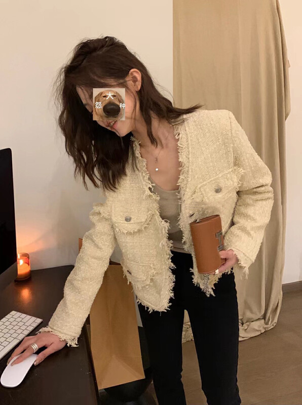 [Y.JIA Yijia] Xiaoxiangfeng high-end sense of niche design temperament celebrity tweed top short coat YS1-2356