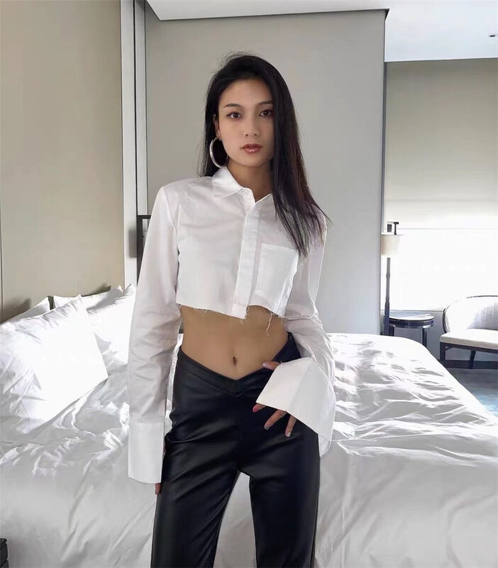 Autumn is new! [TAN] Casual breasted short shirt s2445# JJ