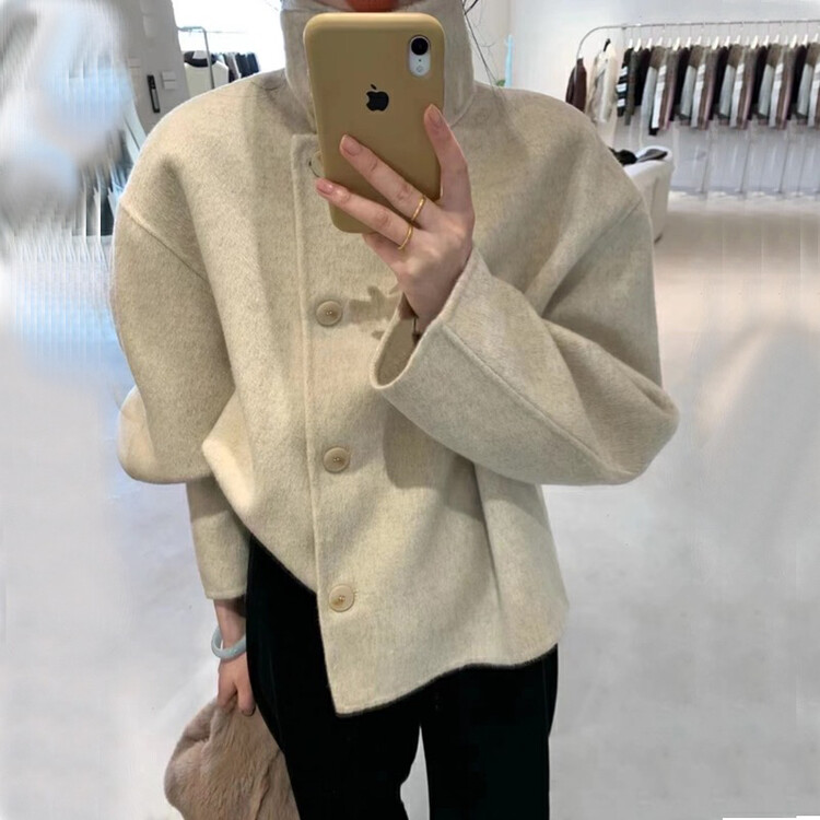 【Y.JIA Ijia】French retro stand collar double-sided woolen coat 99003-1