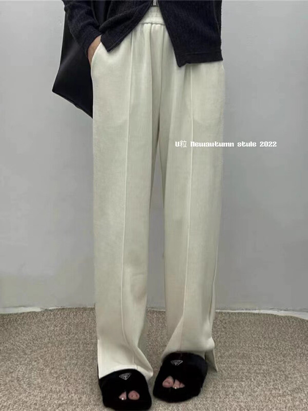 [U grain] high waist slit slim casual pants 9032
