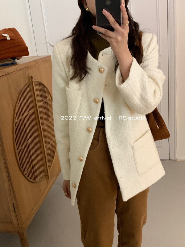 【RS】Korean style tweed warm down jacket (content 90% white duck down) LL0298# FHX