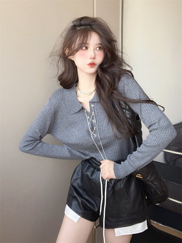 【Y.JIA】Chain sweater knitted sweater 352