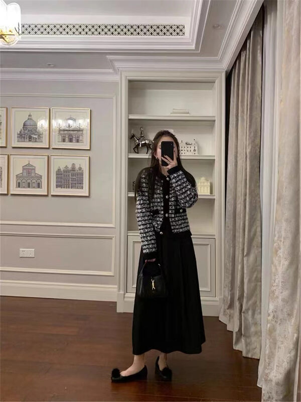 [Korean C Home] Small Fragrant French Crewneck Sweater Short Jacket 0839# PCZ
