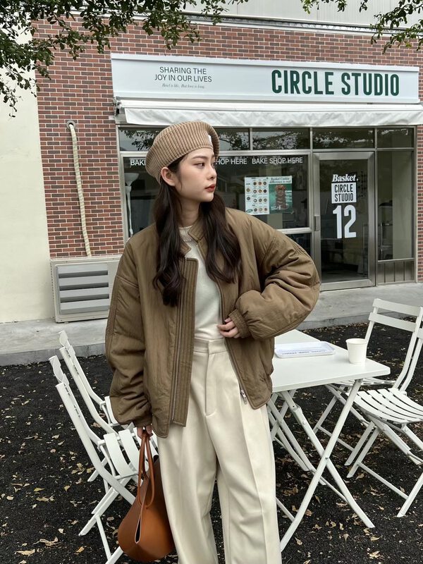 【EN SEASON】Korean version simple all-match jacket warm cotton jacket 9759# LSW