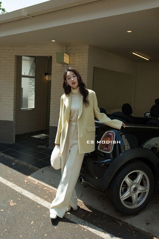 New in winter!【ES MODISH】Korean fashion one-button wool coat (including 100% wool) JK2015B# CQW