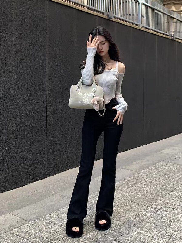 【ARE STUDIO】Simple and versatile high waist flared jeans 92326# OZQ