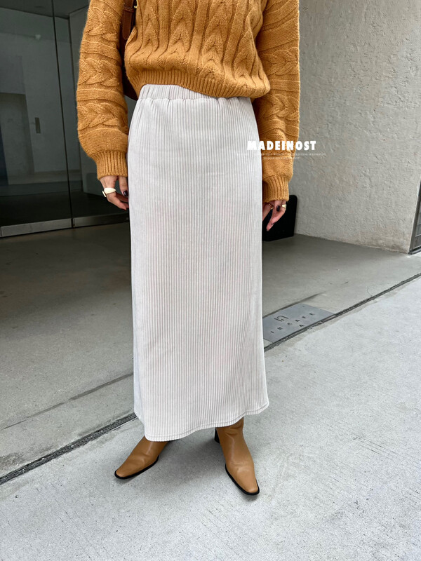[Osha MADEINOST] Autumn and winter new style thickened corduroy elastic waist skirt 87292