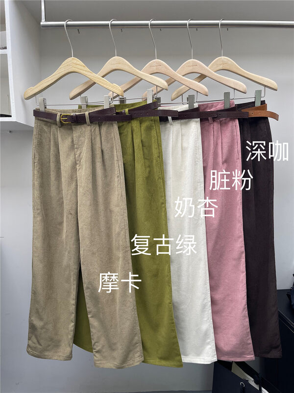 原價98.99! 【T-PLATFORM】質感寬鬆燈芯絨休閒褲(配腰帶)  YS1-3019#  CQW