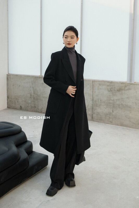 New in winter!【ES MODISH】Fashionable mid-length temperament wool coat (including 100% wool) JK2011A# CQW