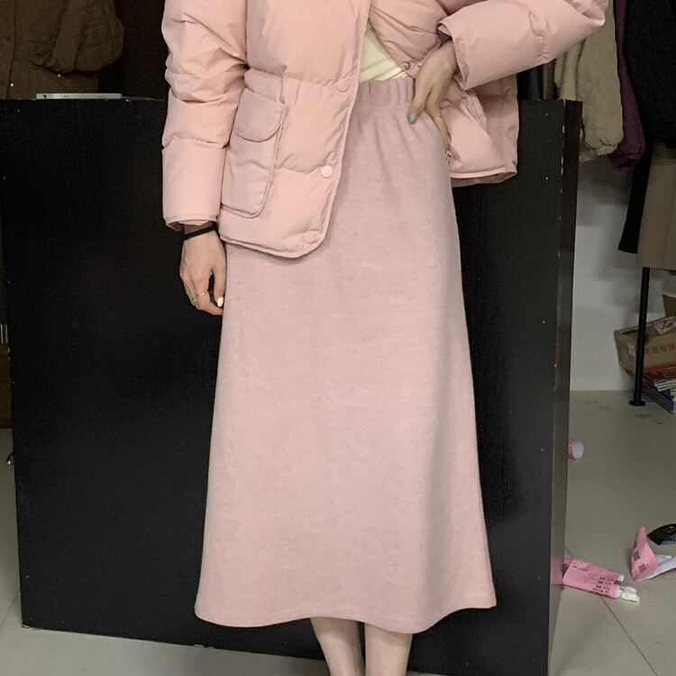 [U grain] Basic all-match skin-friendly cashmere skirt 9037