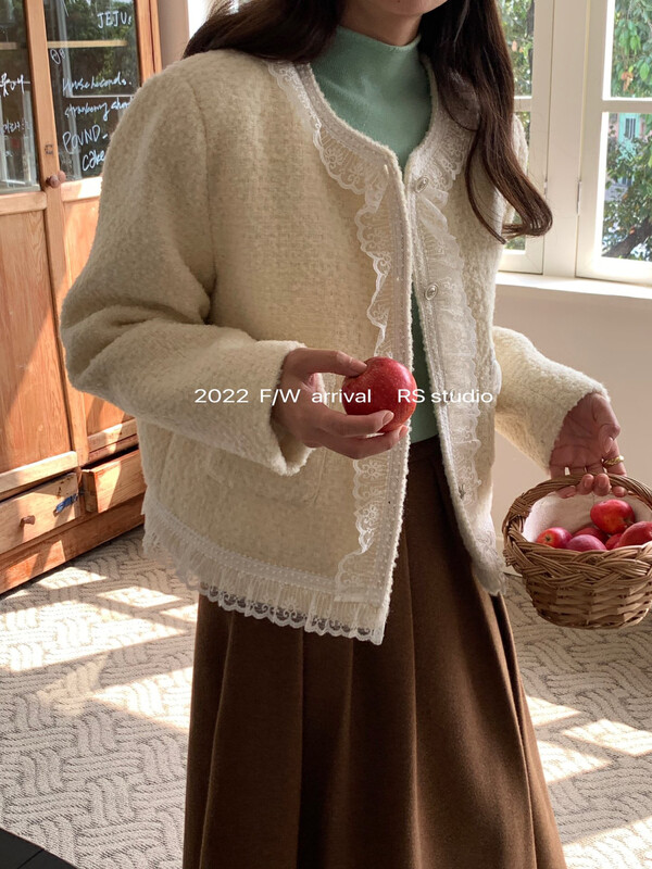 【RS】French court lace warm down jacket (including 65% wool) KL8069# FHX