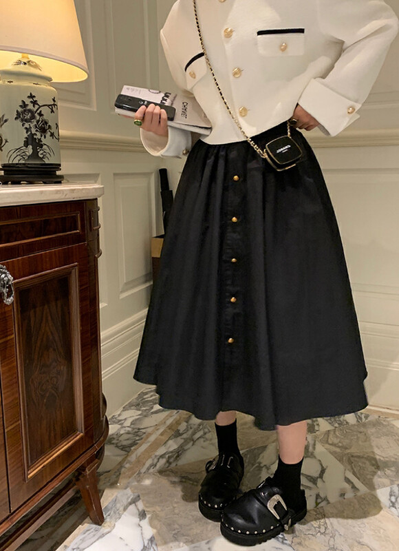 Original price 59.78! [Y.JIA Yijia] temperament retro court style elegant all-match umbrella skirt skirt 5067