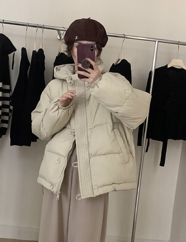 [Y.JIA Yijia] Simple hooded design, sweet and all-match down jacket 33002