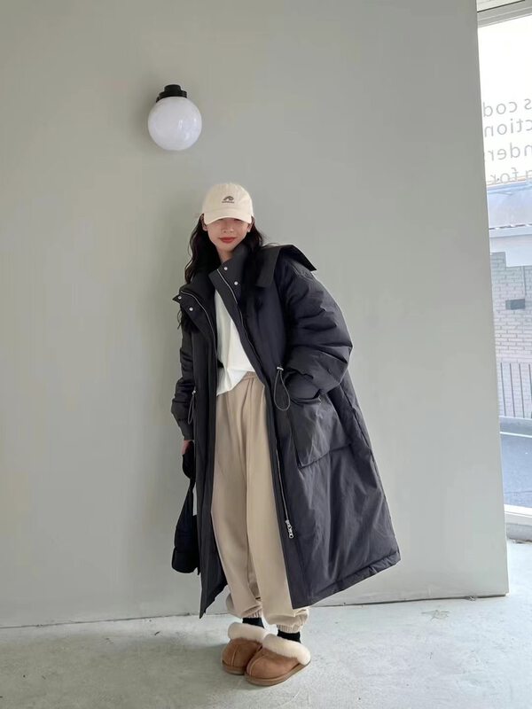 【SANBARA】Korean version of long-sleeved all-match warm down jacket (including 90% white duck down) 8362# LSW