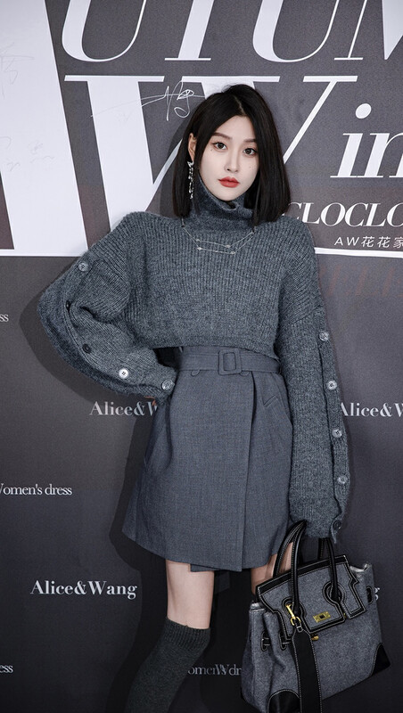【SAVAGE】Fashionable turtleneck short sweater + suit mid-length vest two-piece suit (with belt) S1281# WPL