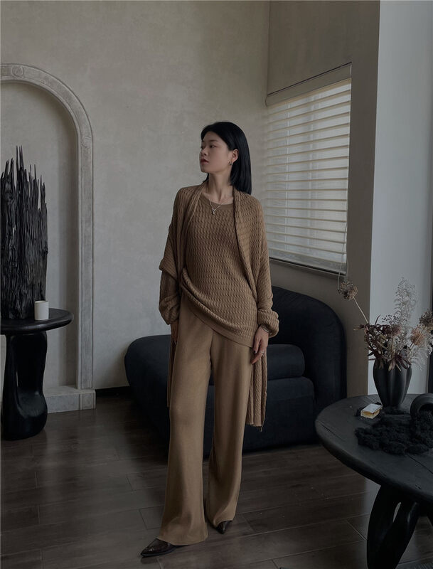 New in autumn! [SOUL] Simple, loose and thin wide-leg casual pants 2843# CLS