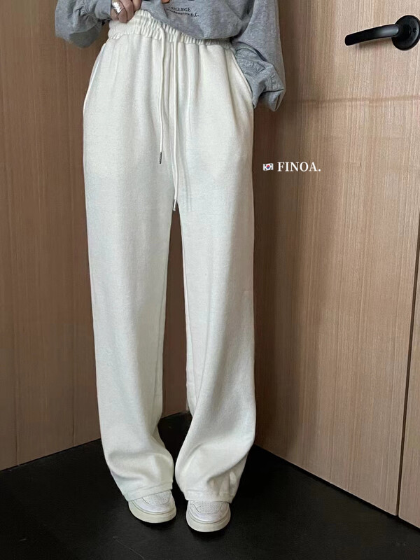 【FINOA】Korean style loose drawstring drape wide leg sports casual pants 867-1