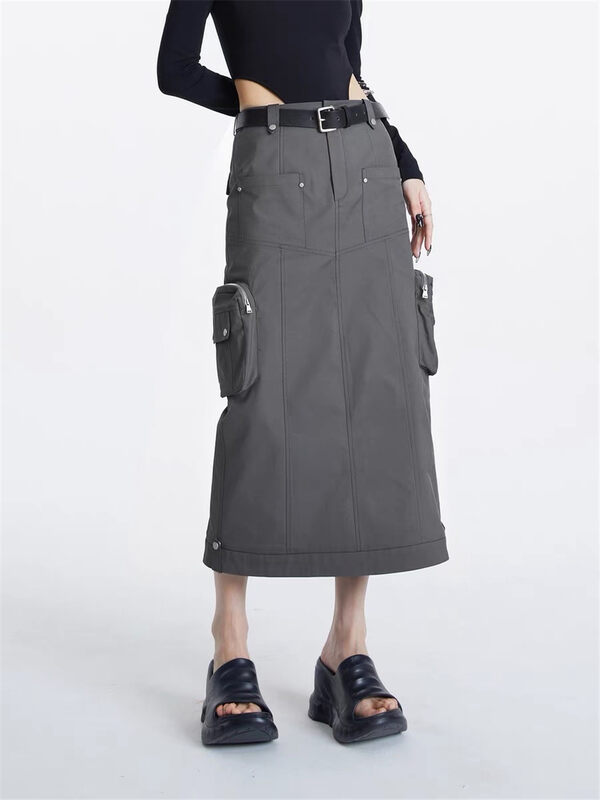 [TAN] Personalized Tooling Design Slim Long Skirt P3349# JJ