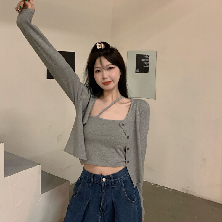 [Y.JIA Yijia] Simple sun protection jacket design sense camisole suit top two-piece set YS2-6019