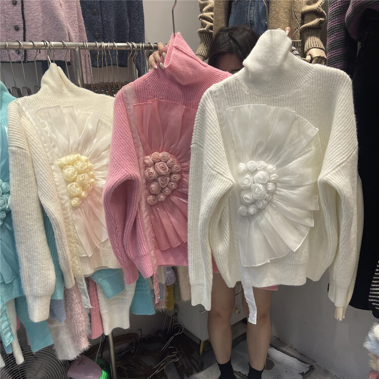 [Korean C Home] Heavy Industry Improved Jacquard Sweet Warm Sweater 22052# PCZ