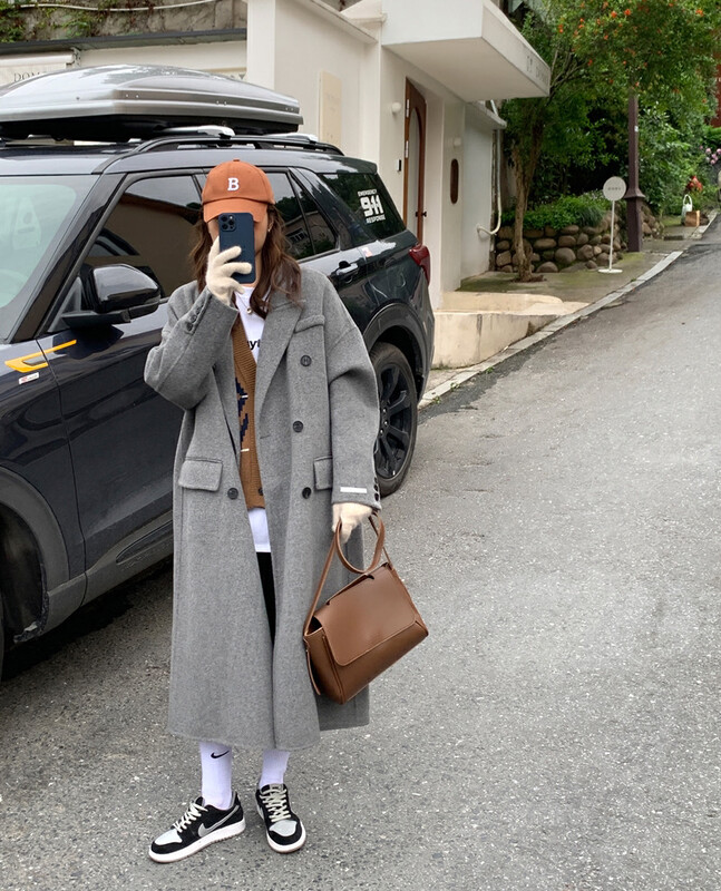 【Y.JIA Yijia】French simple temperament all-match suit double-breasted wool coat 55029