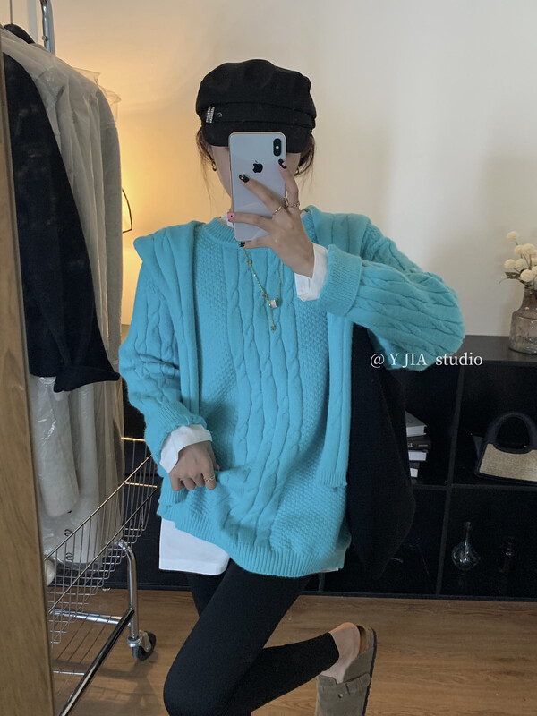 【Y.JIA】Korean casual loose all-match sweater (with shawl) 810