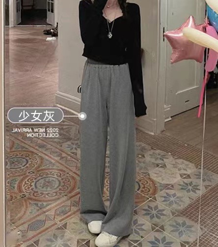 【ARE STUDIO】All-match elastic waist wide leg straight casual pants 92328# OZQ