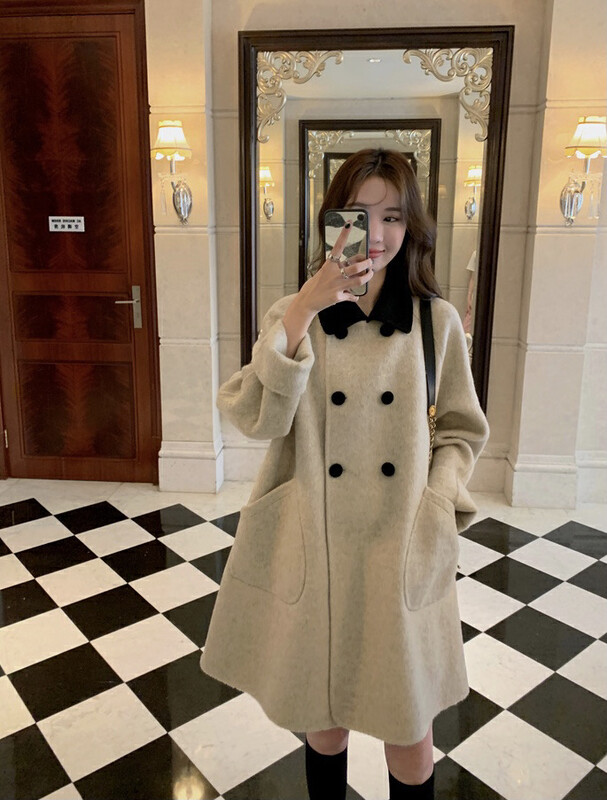 [Y.JIA Ijia] Korean version of the gentle and high-quality wool coat coat 55058