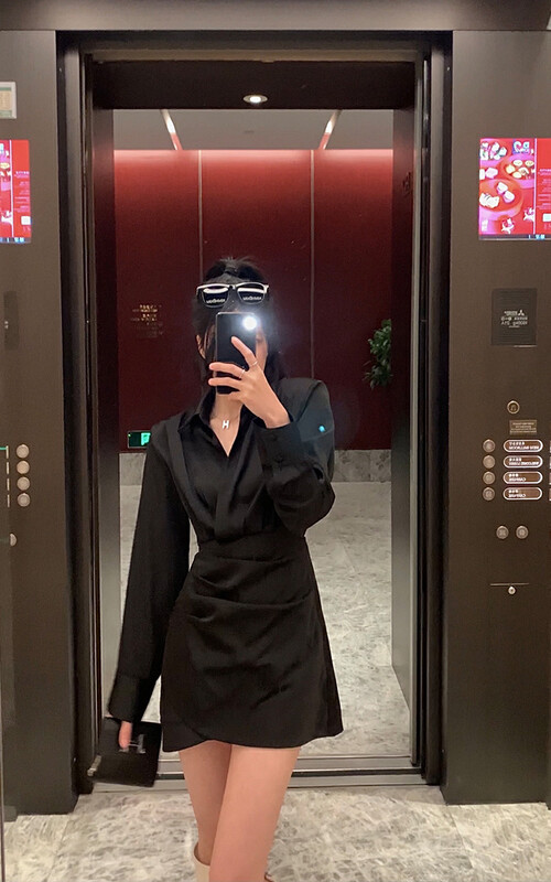 【Y.JIA】Gentle and simple design, cool and silky shirt dress 8561# FHX