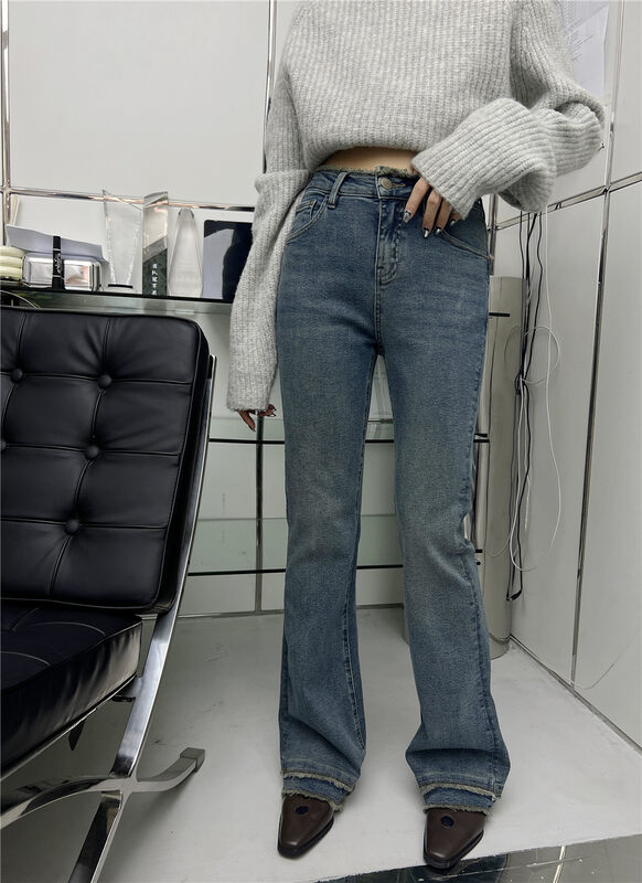 【T-PLATFORM】Korean style slim fit jeans V8983# CQW
