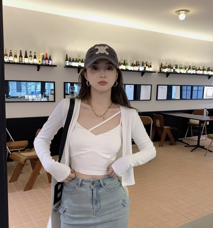 Original price 43.99! [Y.JIA] Simple all-match striped jacket Korean version sexy all-match camisole vest suit (two-piece top) YS1-6027# FHX