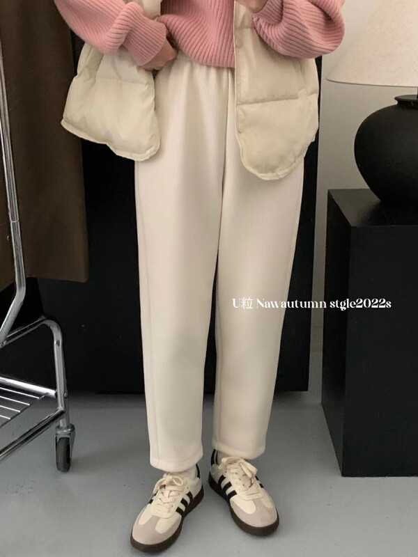 【U grain】Thickening and velvet slim casual pants 9061# FHX