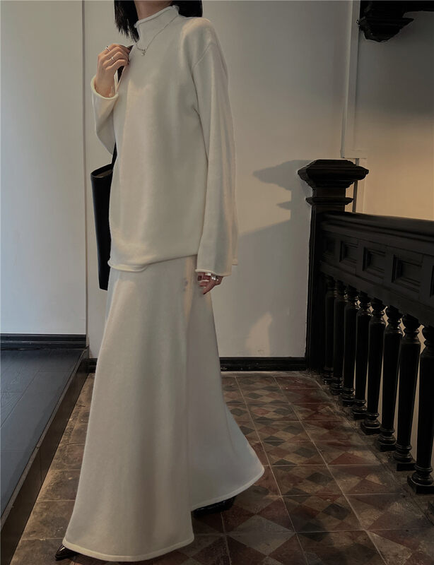 New in winter! [SOUL] Minimalist temperament and thin loose skirt (including 27% wool) 2865# CLS