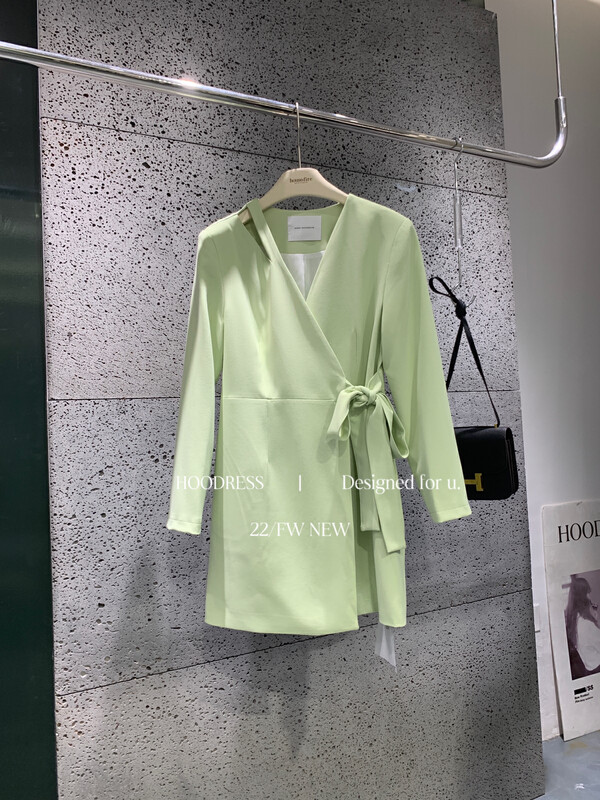 [Fire HOODRESS] Temperament commuter lace-up slimming dress J22083# JHY