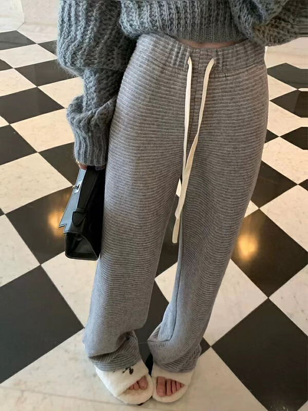 New in winter! [ARE STUDIO] drawstring comfortable wide-leg all-match casual pants 92298# OZQ