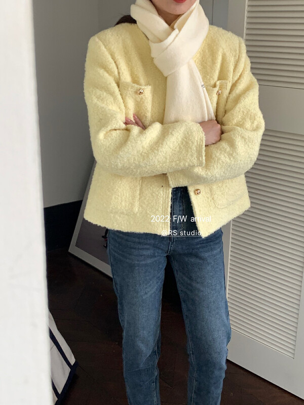 【RS】Four-pocket round neck small fragrance warm down jacket LL0265# FHX