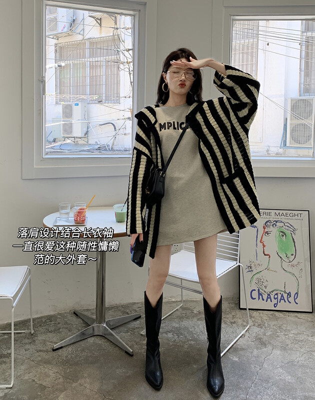 【Y.JIA】Hooded knitted cardigan knitted cardigan 357
