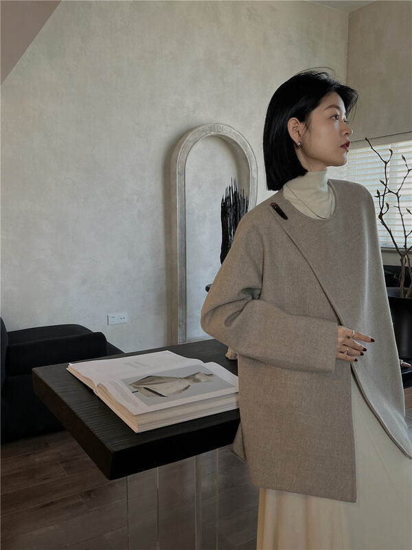 Buyer recommended!  【SOUL】Casual Minimalist Loose Round Collar Short Jacket 2871# CLS