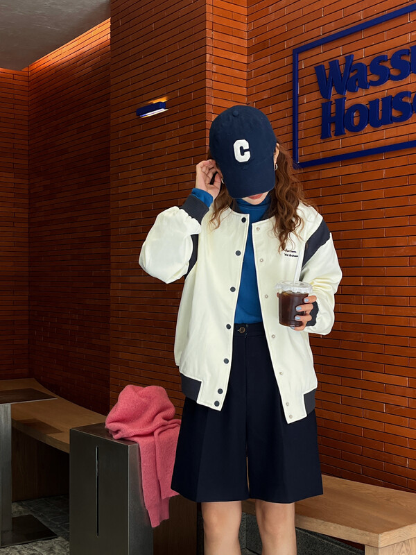 【EVER TRUE】Korean style quilted hoodie with contrasting letters 31579# CLS