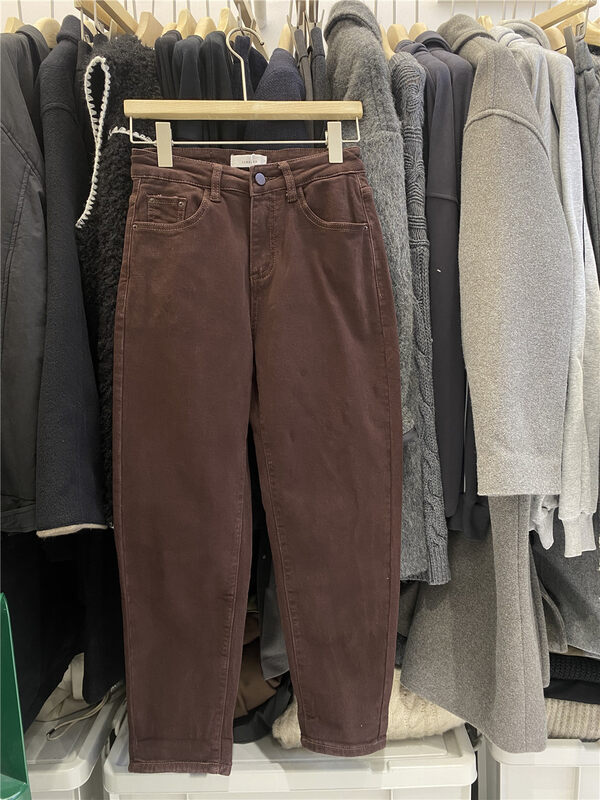 New in winter! [SANBARA] velvet micro-elastic Korean version of the skinny jeans S8316# LSW