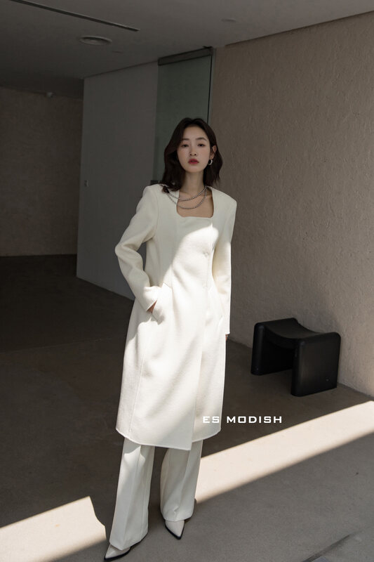 【ES MODISH】Korean Fashion U-Neck Wool Jacket (Contains 100% Australian Wool) JK2013B# CQW