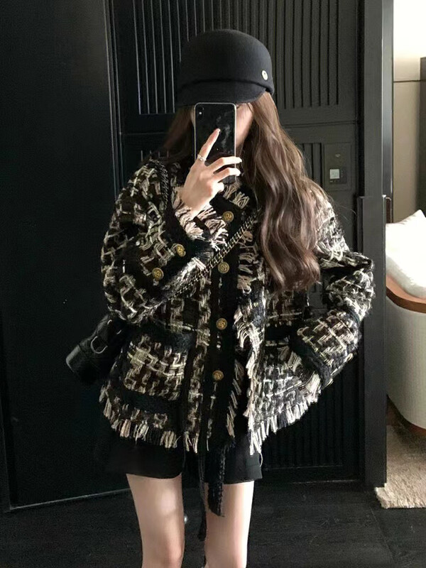 New in autumn!【ARE STUDIO】Small fragrant style design woven fringed short coat 92219# OZQ