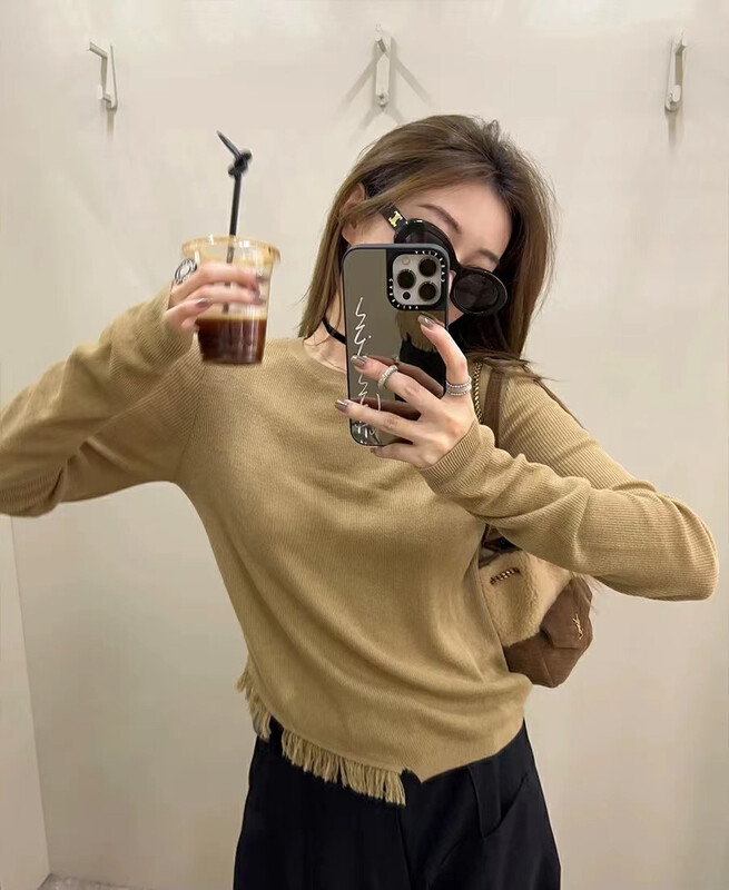 New in winter!【ARE STUDIO】Designed round neck fringed sweater 92286# OZQ