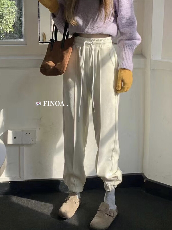 [FINOA] Versatile and comfortable multi-colored elastic waist drawstring simple casual pants 9083-1