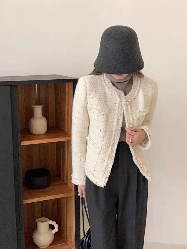 【RS】Famous ladies style wool tweed Xiaoxiang style warm down jacket KL8111# FHX