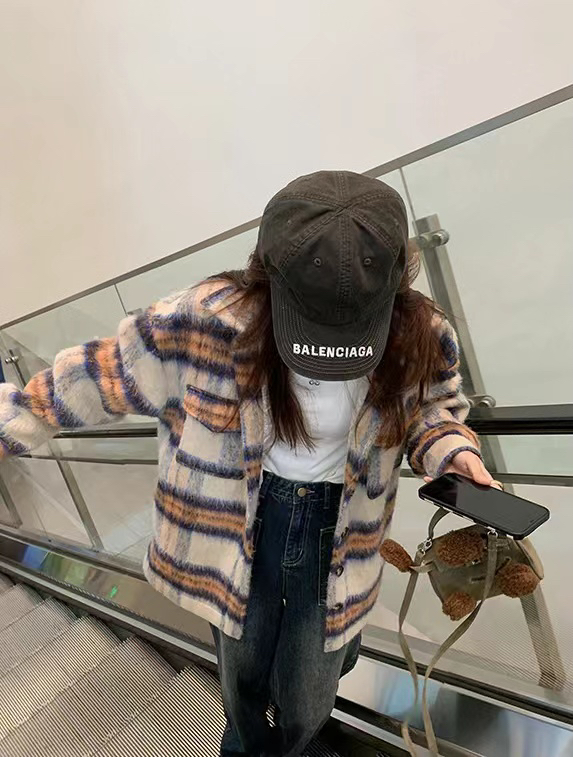 【ARE STUDIO】Casual all-match lapel plaid loose short coat 92356# OZQ
