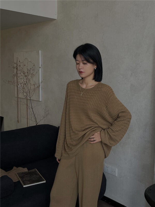 New in autumn! [SOUL] round neck all-match pullover solid color knitted sweater YS1-2844# CLS