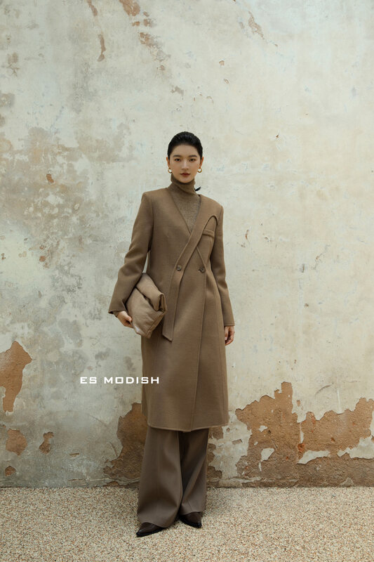 【ES MODISH】Nice Design Double Breasted Wool Jacket (Containing 100% Australian Wool) JK2002A# CQW