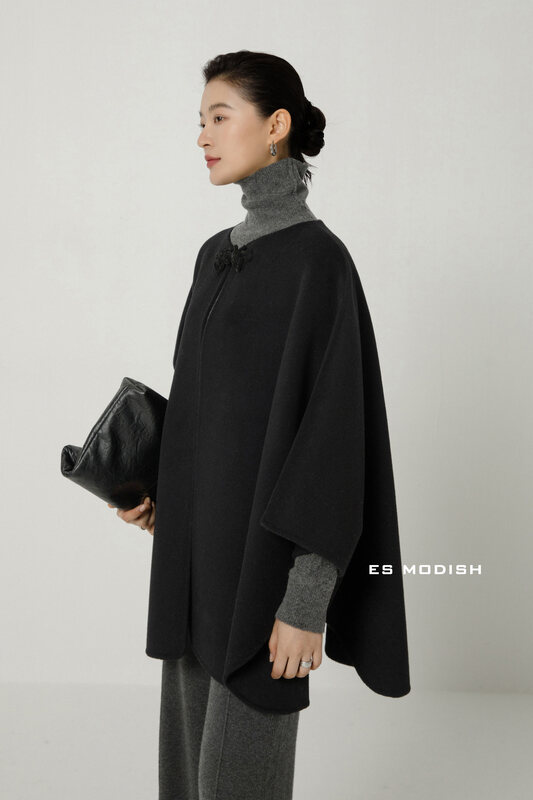 【ES MODISH】Textured Buckle Design Loose Wool Jacket (100% Wool) JK2030A# CQW