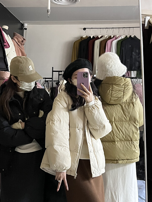 Original price 130.72! [U grain] Versatile fashion and comfortable hooded down jacket with white duck down 70% 9002